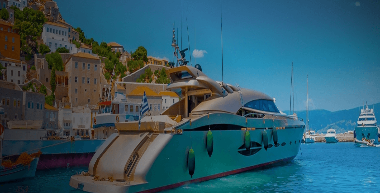 Luxury yacht on the ocean